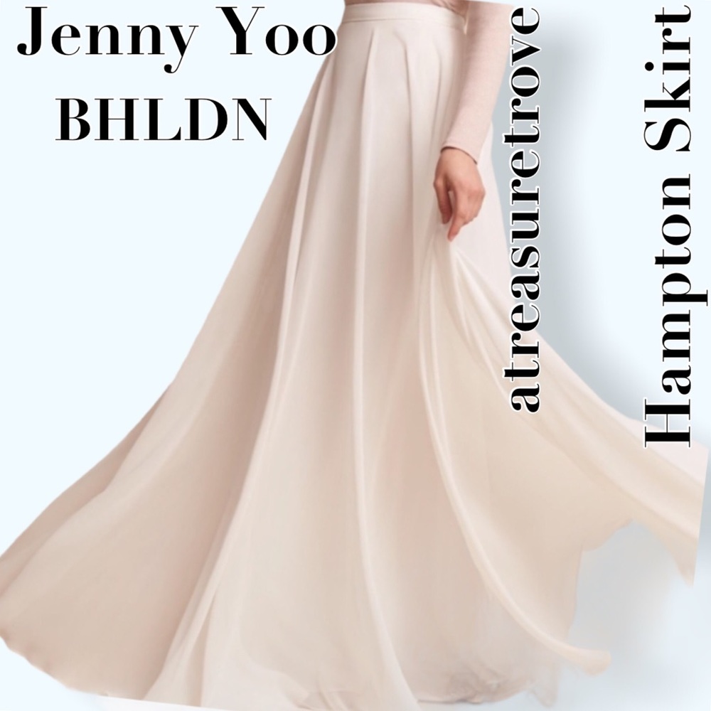 New Jenny Yoo x BHLDN Hampton 8 Ivory Chiffon Maxi Wedding Skirt